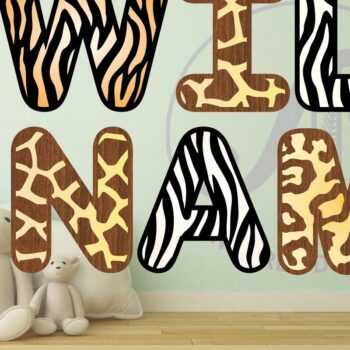 Intra απο ξύλο plywood 3mm-4mm πάχος – Wild Animal Print Γράμματα Alphabet X 78 Δίασταση 20x20 cm INTRAFABR-78170192 - Image 2