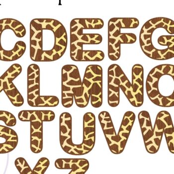 Intra απο ξύλο plywood 3mm-4mm πάχος – Wild Animal Print Γράμματα Alphabet X 78 Δίασταση 20x20 cm INTRAFABR-78170192 - Image 4