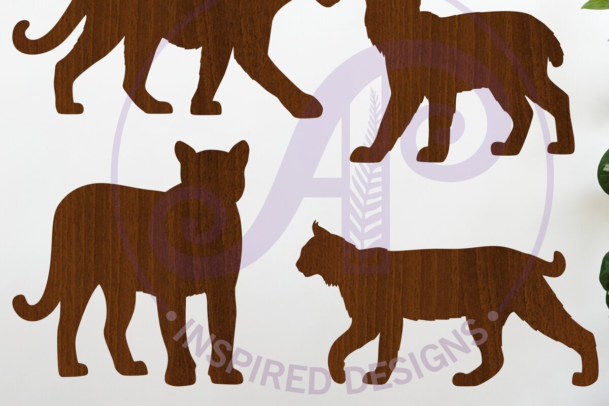 Intra απο ξύλο plywood 3mm-4mm πάχος – Άγριες γάτες από τη Βόρεια Αμερική Σιλουέτα Δίασταση  20x20 cm INTRAFABR-117131340