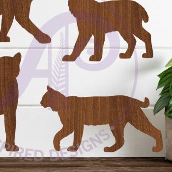 Intra απο ξύλο plywood 3mm-4mm πάχος – Άγριες γάτες από τη Βόρεια Αμερική Σιλουέτα Δίασταση  20x20 cm INTRAFABR-117131340 - Image 3