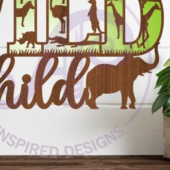 Intra απο ξύλο plywood 3mm-4mm πάχος – Αρχείο κοπής με λέιζερ Wild Child Δίασταση  20x20 cm INTRAFABR-96174550 - Image 1