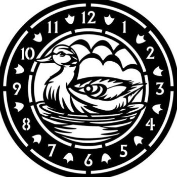 Intra απο ξύλο plywood 3mm-4mm πάχος – Πρότυπο κοπής ρολογιού αγριόπαπιας Δίασταση  20x20 cm INTRAFABR-68290541 - Image 1