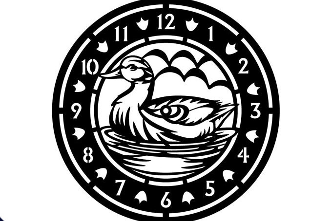 Intra απο ξύλο plywood 3mm-4mm πάχος – Πρότυπο κοπής ρολογιού αγριόπαπιας Δίασταση  20x20 cm INTRAFABR-68290541