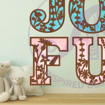 Intra απο ξύλο plywood 3mm-4mm πάχος – Σετ γραμμάτων αλφάβητου άγριο λουλούδι. 2 στρώμα Δίασταση  20x20 cm INTRAFABR-88784580 - Image 2