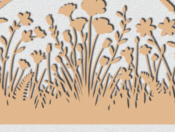 Intra απο ξύλο plywood 3mm-4mm πάχος – Wild Flower Garden Wall Art 1578 Δίασταση  40x30 cm INTRAFABR-121571219 - Image 3