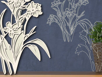 Intra απο ξύλο plywood 3mm-4mm πάχος – Χαρτί με στρώση Wild Flower Cut 1520 Δίασταση  20x20 cm INTRAFABR-118021317 - Image 1