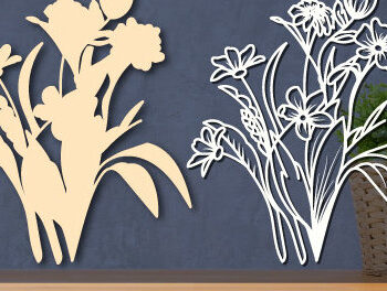 Intra απο ξύλο plywood 3mm-4mm πάχος – Χαρτί με στρώση Wild Flower Cut 1520 Δίασταση  20x20 cm INTRAFABR-118021317 - Image 2