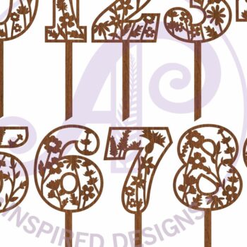 Intra απο ξύλο plywood 3mm-4mm πάχος – Wild Flower Number Cake Toppers Cut Δίασταση 20x20 cm INTRAFABR-101136657 - Image 3