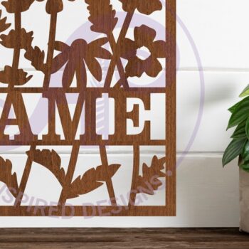 Intra απο ξύλο plywood 3mm-4mm πάχος – Τετράγωνο όνομα άγριο λουλούδι Laser Δίασταση  20x20 cm INTRAFABR-108140722 - Image 2