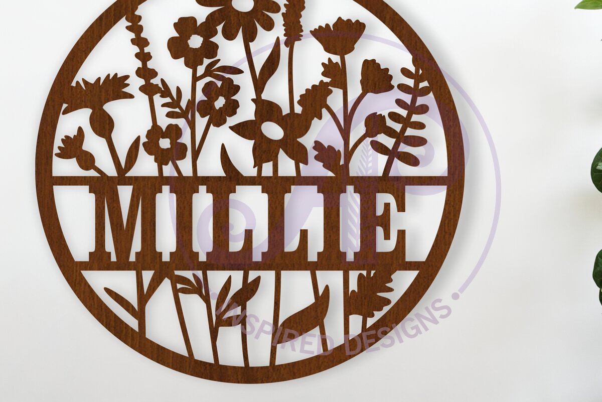 Intra απο ξύλο plywood 3mm-4mm πάχος – Σήμα ονόματος Wild Flowers Δίασταση  20x20 cm INTRAFABR-67501041