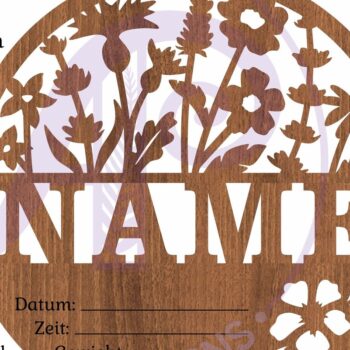 Intra απο ξύλο plywood 3mm-4mm πάχος – Άγρια λουλούδια Στατιστικά νεογέννητου μωρού, Γέννηση Δίασταση  20x20 cm INTRAFABR-105836783 - Image 5