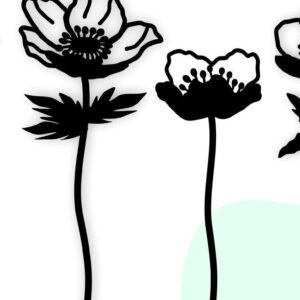 Intra απο ξύλο plywood 3mm-4mm πάχος – Wild Flowers, Botanical Leafs Δίασταση  20x20 cm INTRAFABR-33138413