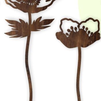 Intra απο ξύλο plywood 3mm-4mm πάχος – Wild Flowers, Botanical Leafs Δίασταση  20x20 cm INTRAFABR-33138413 - Image 4