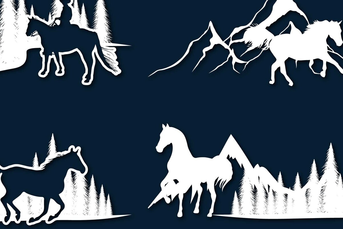 Intra απο ξύλο plywood 3mm-4mm πάχος – Πακέτο αρχείων κοπής με λέιζερ Wild Horse Δίασταση  20x20 cm INTRAFABR-70964006