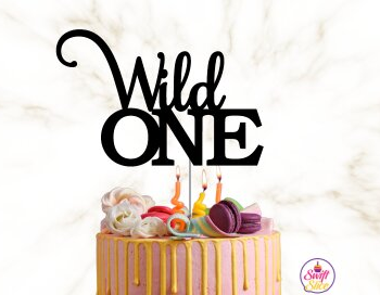 Intra απο ξύλο plywood 3mm-4mm πάχος – Wild One Cake Topper Δίασταση 20x20 cm INTRAFABR-77423118 - Image 1