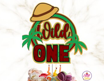 Intra απο ξύλο plywood 3mm-4mm πάχος – Wild One Layered Cake Topper Δίασταση 20x20 cm INTRAFABR-77423383 - Image 1