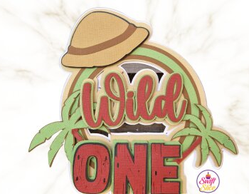 Intra απο ξύλο plywood 3mm-4mm πάχος – Wild One Layered Cake Topper Δίασταση 20x20 cm INTRAFABR-77423383 - Image 3