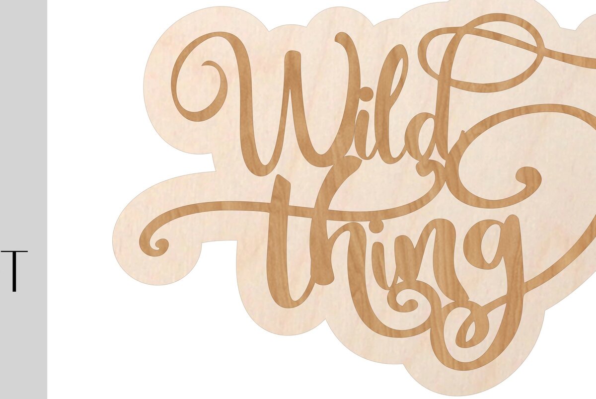 Intra απο ξύλο plywood 3mm-4mm πάχος – Πινακίδα Wild Thing για Laser Δίασταση  20x20 cm INTRAFABR-9768073