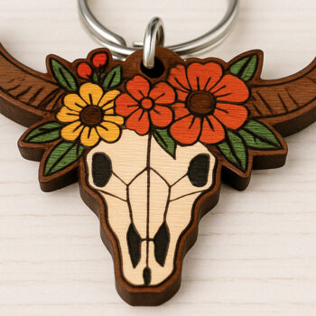 Intra απο ξύλο plywood 3mm-4mm πάχος – Πακέτο μπρελόκ Wild West – 12 σχέδια Δίασταση  5x5 cm INTRAFABR-120897075 - Image 4