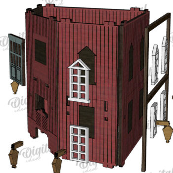Intra απο ξύλο plywood 3mm-4mm πάχος – Περικοπή με λέιζερ Wild West Town Δίασταση  20x20 cm INTRAFABR-123620574 - Image 4