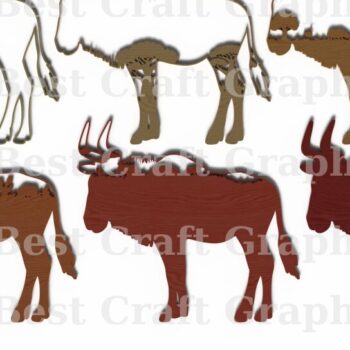 Intra απο ξύλο plywood 3mm-4mm πάχος – Wildebeest Layered Scene Δίασταση  20x20 cm INTRAFABR-121761909 - Image 2