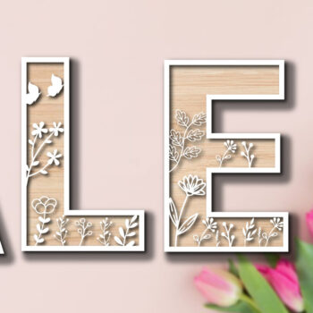 Intra απο ξύλο plywood 3mm-4mm πάχος – WILDFLOWER Αρχείο Alphabet Set Δίασταση  20x20 cm INTRAFABR-72728054 - Image 2