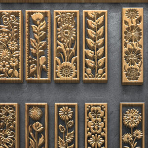 Intra απο ξύλο plywood 3mm-4mm πάχος – Σετ πάνελ λέιζερ Wildflower Bloom Δίασταση  20x20 cm INTRAFABR-124641191