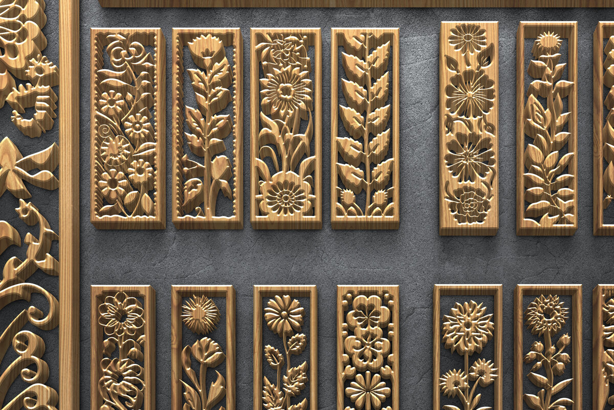 Intra απο ξύλο plywood 3mm-4mm πάχος – Σετ πάνελ λέιζερ Wildflower Bloom Δίασταση  20x20 cm INTRAFABR-124641191