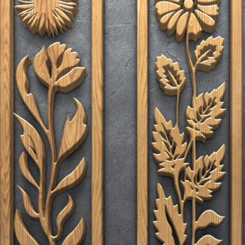 Intra απο ξύλο plywood 3mm-4mm πάχος – Σετ πάνελ λέιζερ Wildflower Bloom Δίασταση  20x20 cm INTRAFABR-124641191 - Image 2