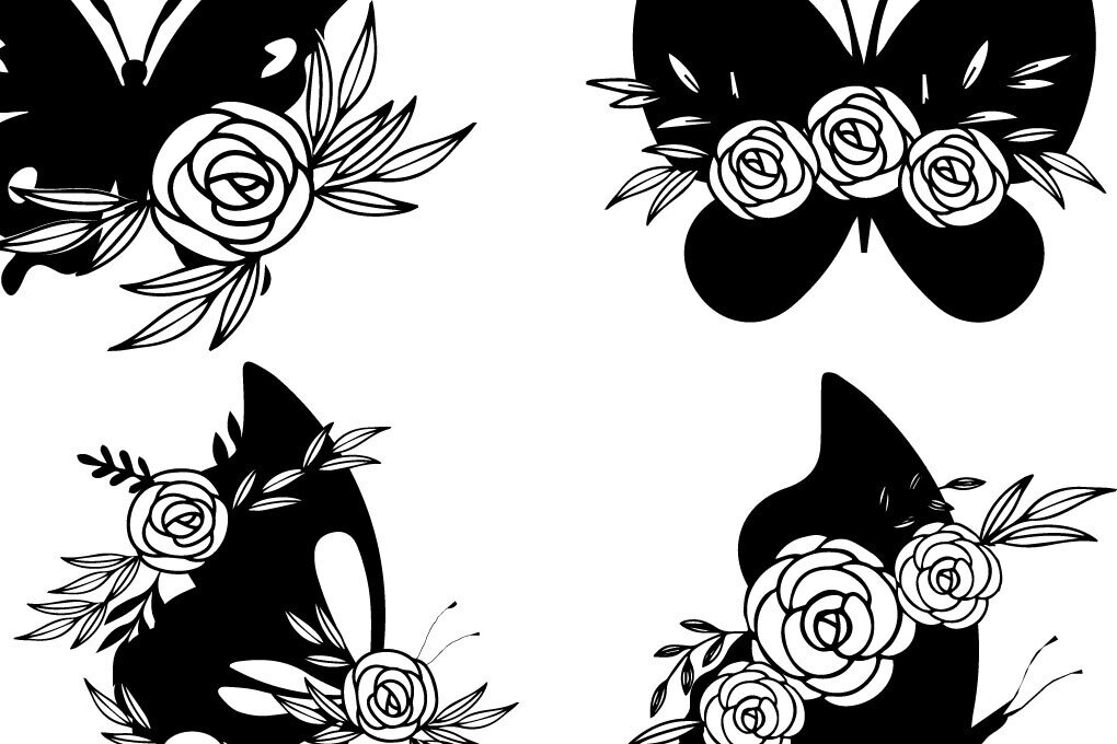 Intra απο ξύλο plywood 3mm-4mm πάχος – Wildflower Butterfly Floral Δίασταση  20x20 cm INTRAFABR-81179235