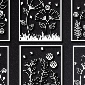 Intra απο ξύλο plywood 3mm-4mm πάχος – Wildflower Flower Art Wall Art Papercut Δίασταση  40x30 cm INTRAFABR-31981698 - Image 1