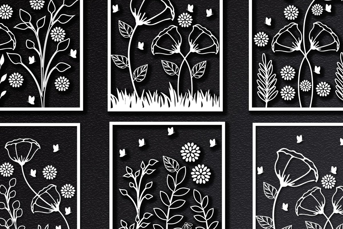 Intra απο ξύλο plywood 3mm-4mm πάχος – Wildflower Flower Art Wall Art Papercut Δίασταση  40x30 cm INTRAFABR-31981698