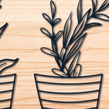Intra απο ξύλο plywood 3mm-4mm πάχος – Πακέτο αγριολούλουδος σε γλάστρα Δίασταση  20x20 cm INTRAFABR-63803759 - Image 1
