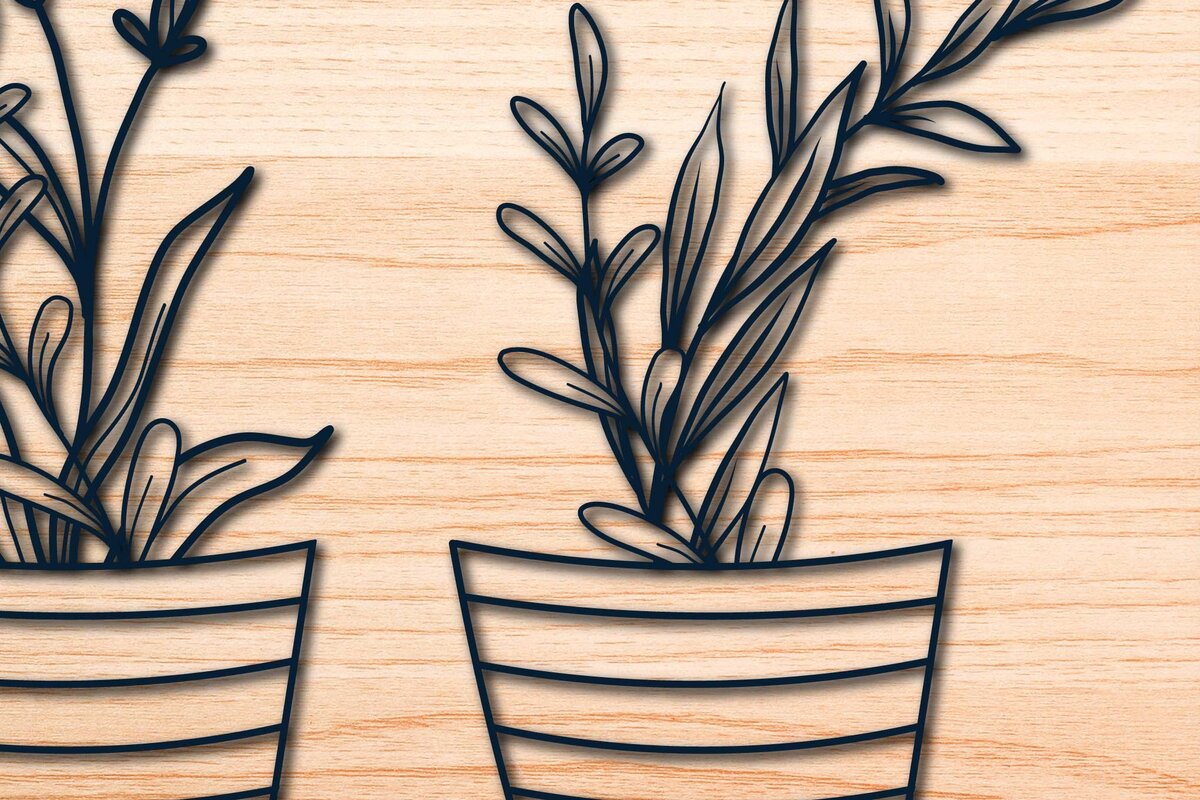 Intra απο ξύλο plywood 3mm-4mm πάχος – Πακέτο αγριολούλουδος σε γλάστρα Δίασταση  20x20 cm INTRAFABR-63803759