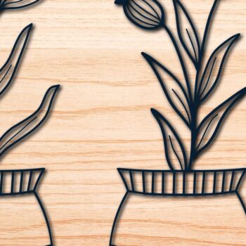 Intra απο ξύλο plywood 3mm-4mm πάχος – Πακέτο αγριολούλουδος σε γλάστρα Δίασταση  20x20 cm INTRAFABR-63865721 - Image 1