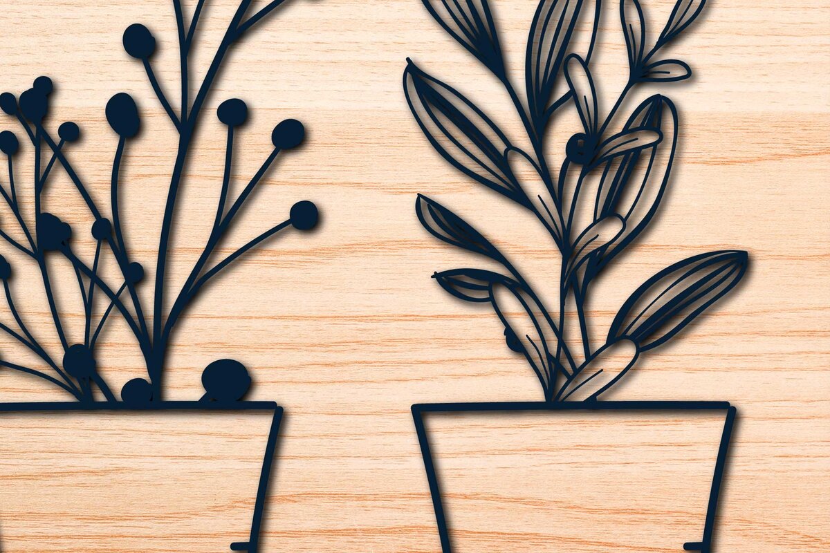 Intra απο ξύλο plywood 3mm-4mm πάχος – Πακέτο αγριολούλουδος σε γλάστρα Δίασταση  20x20 cm INTRAFABR-63866265