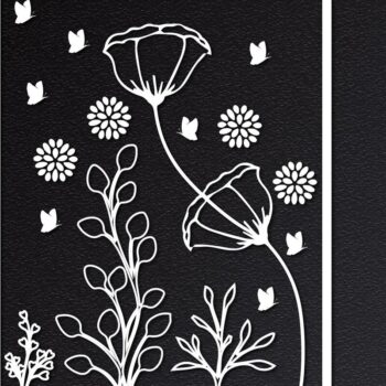 Intra απο ξύλο plywood 3mm-4mm πάχος – Αρχείο κομμένο από χαρτί Wildflower Floral Δίασταση  20x20 cm INTRAFABR-31979404 - Image 1