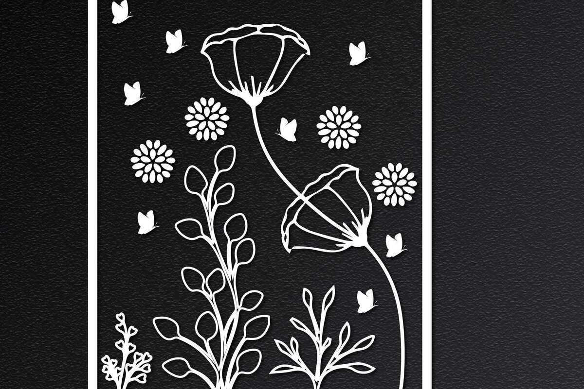 Intra απο ξύλο plywood 3mm-4mm πάχος – Αρχείο κομμένο από χαρτί Wildflower Floral Δίασταση  20x20 cm INTRAFABR-31979404