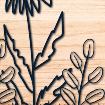 Intra απο ξύλο plywood 3mm-4mm πάχος – Πακέτο κοπής με λέιζερ Wildflower Δίασταση  20x20 cm INTRAFABR-60519043 - Image 4