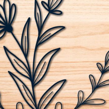 Intra απο ξύλο plywood 3mm-4mm πάχος – Wildflower Sign Laser/Paper Cut Δίασταση  40x30 cm INTRAFABR-60511832 - Image 1