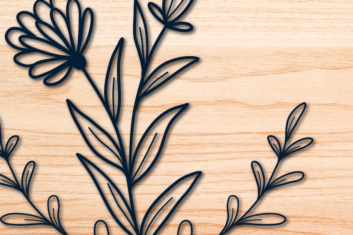 Intra απο ξύλο plywood 3mm-4mm πάχος – Wildflower Sign Laser/Paper Cut Δίασταση  40x30 cm INTRAFABR-60511832