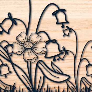 Intra απο ξύλο plywood 3mm-4mm πάχος – Wildflower Sign Laser/Paper Cut Δίασταση  40x30 cm INTRAFABR-60518211 - Image 1