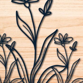 Intra απο ξύλο plywood 3mm-4mm πάχος – Wildflower Sign Laser/Paper Cut Δίασταση  40x30 cm INTRAFABR-60511238 - Image 1