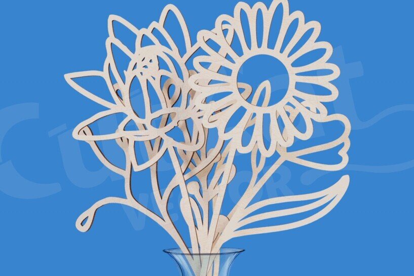 Intra απο ξύλο plywood 3mm-4mm πάχος – Μπουκέτο αγριολούλουδα για τη μαμά 116 Λουλούδια Δίασταση 20x20 cm INTRAFABR-120530210