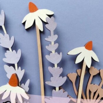 Intra απο ξύλο plywood 3mm-4mm πάχος – Αρχείο περικοπής Bundle Wildflowers Δίασταση  20x20 cm INTRAFABR-33073765 - Image 3
