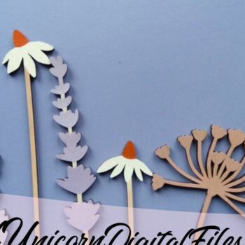 Intra απο ξύλο plywood 3mm-4mm πάχος – Αρχείο περικοπής Bundle Wildflowers Δίασταση  20x20 cm INTRAFABR-33073765 - Image 5