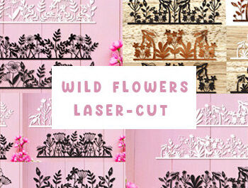 Intra απο ξύλο plywood 3mm-4mm πάχος – Πακέτο τέχνης τοίχου Wildflowers Cut Laser Δίασταση 40x30 cm INTRAFABR-89822245 - Image 1