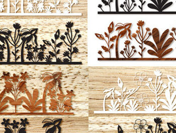 Intra απο ξύλο plywood 3mm-4mm πάχος – Πακέτο τέχνης τοίχου Wildflowers Cut Laser Δίασταση 40x30 cm INTRAFABR-89822245 - Image 2