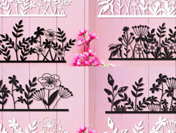 Intra απο ξύλο plywood 3mm-4mm πάχος – Πακέτο τέχνης τοίχου Wildflowers Cut Laser Δίασταση 40x30 cm INTRAFABR-89822245 - Image 4