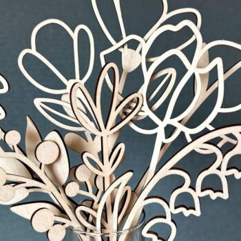 Intra απο ξύλο plywood 3mm-4mm πάχος – Πακέτο Wildflowers, Αρχείο κοπής με λέιζερ Δίασταση  20x20 cm INTRAFABR-92039407 - Image 1